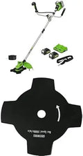 Greenworks 48V 2x24V débroussailleuse sans fil avec coupe-bordures sans balais – GD24X2BCB, 4 Ah, noir/gris