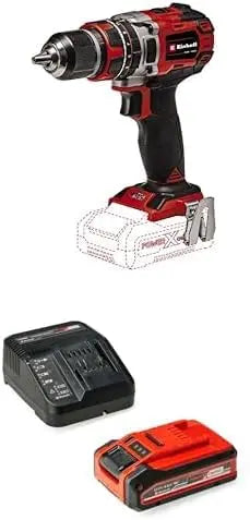 Einhell Professional Perceuse Visseuse à percussion sans fil TE-CD 18/50 Li-i BL Solo Power X-Change – 4,0 Ah, 50 Nm, gris/noir/rouge