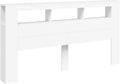 VidaXL Tête de lit à LED Blanc 200x18 –5x103,5 cm Bois d'ingénierie