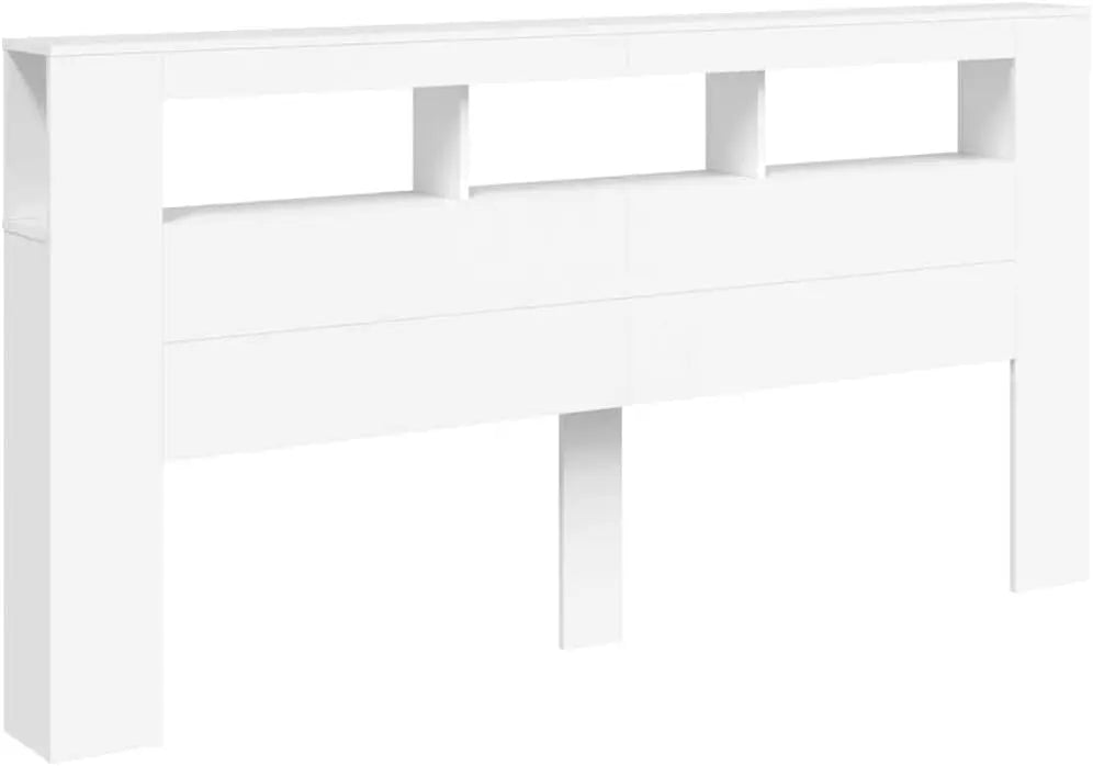 VidaXL Tête de lit à LED Blanc 200x18 –5x103,5 cm Bois d'ingénierie