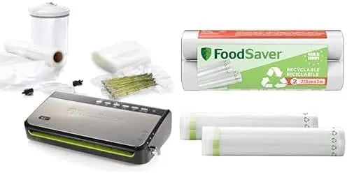 FoodSaver FFS005X Machine sous Vide avec Compartiment de Rangement pour Rouleau et Cutter – gris
