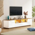 Yihomfy Meuble téléviseur Blanc Laqué – 180 * 40 * 46 cm