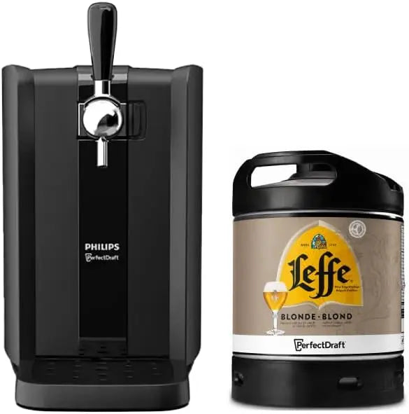 PerfectDraft noir Tireuse à bière avec fût Leffe Blonde 6 L