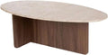 Calicosy Table Basse avec Plateau Ovale L120 cm - Anna – orange/gris