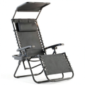 Salon de jardin, inclinable, pliable, coloris noir et gris, pour la terrasse ou le jardin