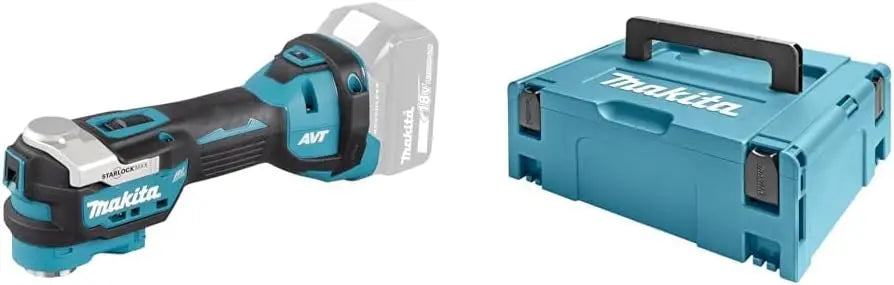 Makita Outil multifonctions 18V Li-Ion LXT machine seule - MAKITA DTM52Z & COFFRET MAKITA DE TRANSPORT MAKPAC2 – bleu/gris
