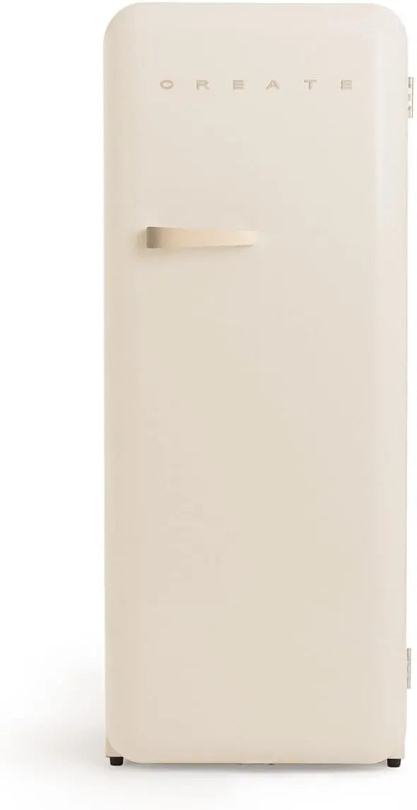 CREATE / RETRO FRIDGE 150 SAND/Réfrigérateur blanc cassé avec poignée sable et congélateur 281L / 102W – 60 x60 x150 cm