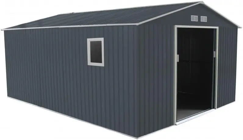 Abri de Jardin Acier Galvanisé Anthracite 15,16m² – gris anthracite