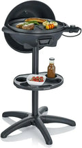 Severin Barbecue électrique avec couvercle et plaque de cuisson – 2000 W, gris/noir