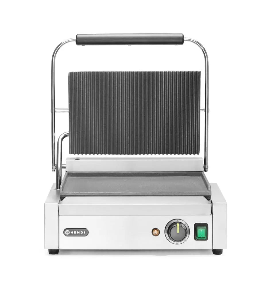 HENDI Gril de Contact Électrique – 2200 W, argenté
