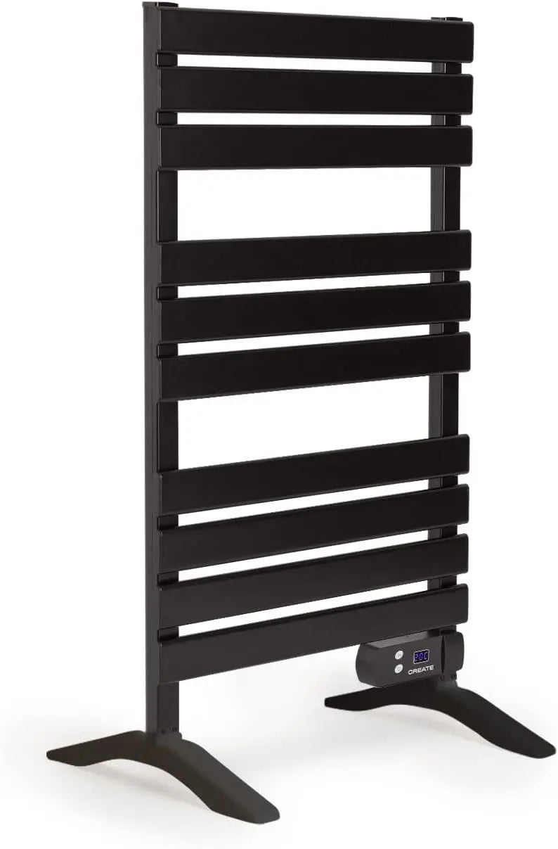 CREATE / Warm Towel 500W / Sèche-Serviettes électrique Noir avec Pieds / 103x5x55 cm/pour Sol ou Mur