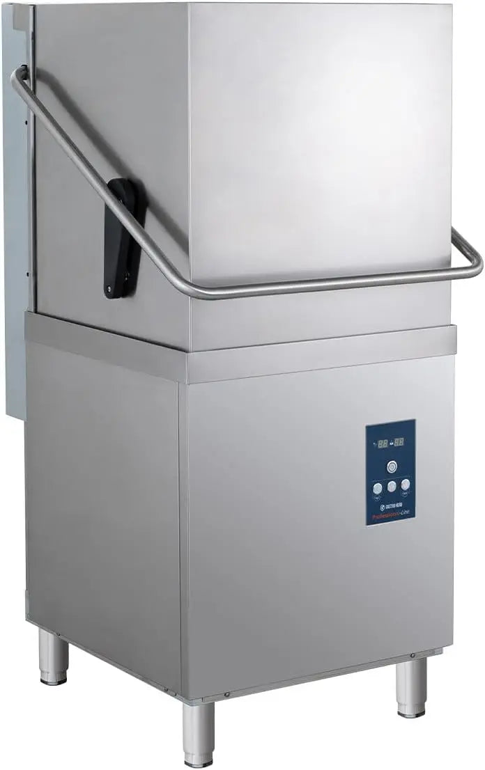 GastroHero Lave-vaisselle à hotte PROFI 54 SL 50 x 50 cm 400 V avec doseur de nettoyage et de rinçage – gris