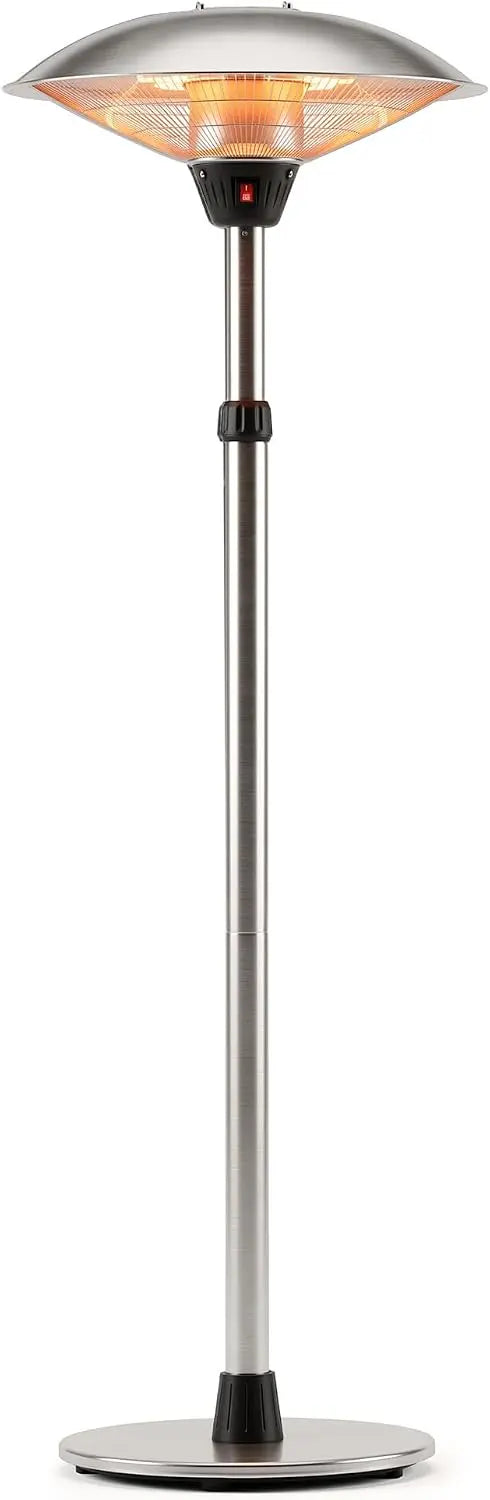 Outsunny Parasol Chauffant Électrique 3000W Sans CO₂ 160 à 200 cm Argent – 60 Hz, argenté