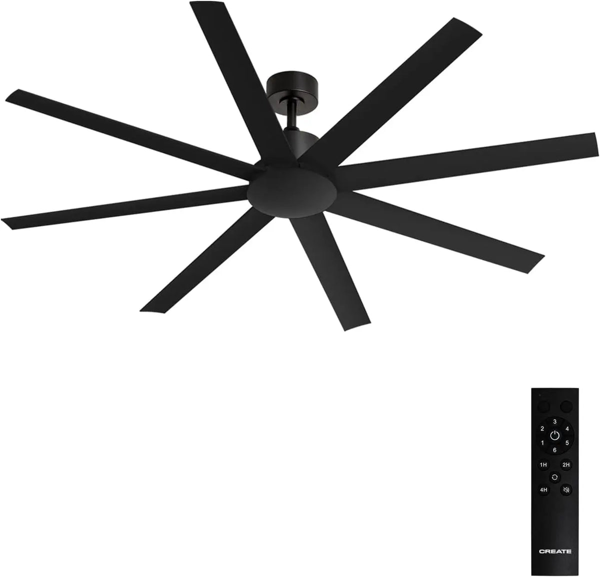 CREATE / WIND INDUSTRIAL XL/Ventilateur de plafond noir avec télécommande / 40W