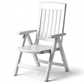 Fauteuil, réglable, coloris blanc, 67 x 62 x 105 cm, pour le salon ou la chambre