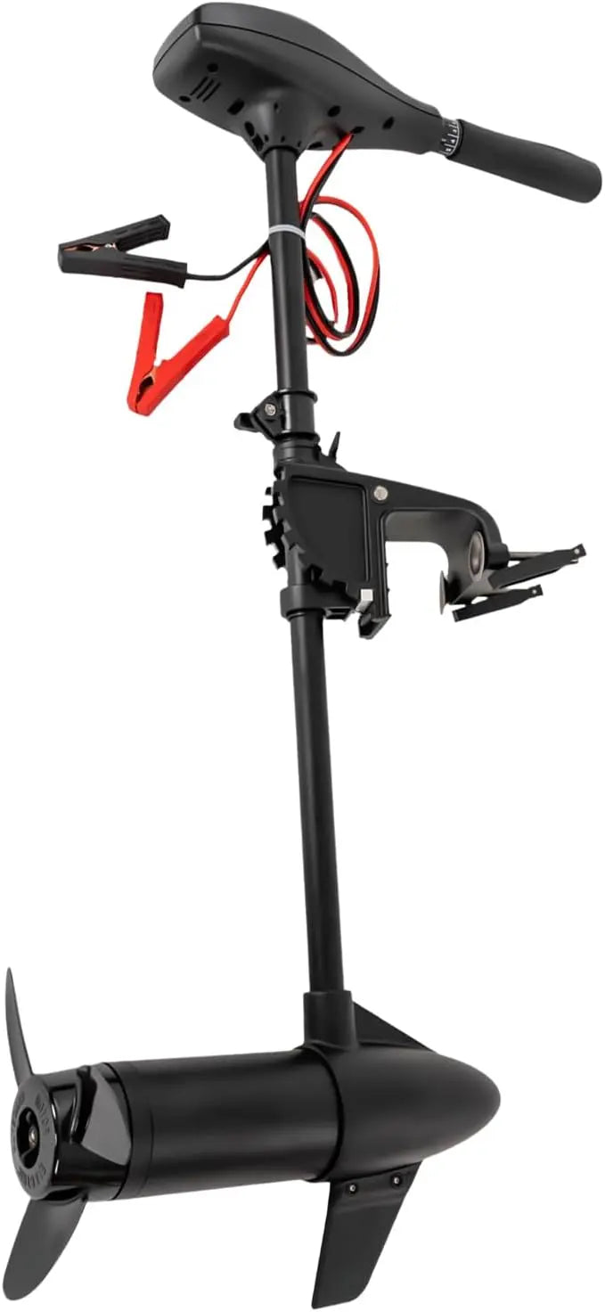 MINRS Moteur électrique hors-bord 612w 26,3 kg 12 volts Moteur de bateau électrique 5 vitesses avant + 3 – gris/noir
