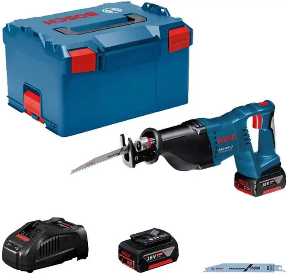Bosch Professional Scie sabre Sans-Fil GSA 18 V-LI 18V – 5,0 Ah, bleu/noir