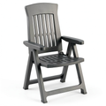 Chaise de jardin, inclinable, pliable, réglable, coloris anthracite, pour la terrasse ou le jardin