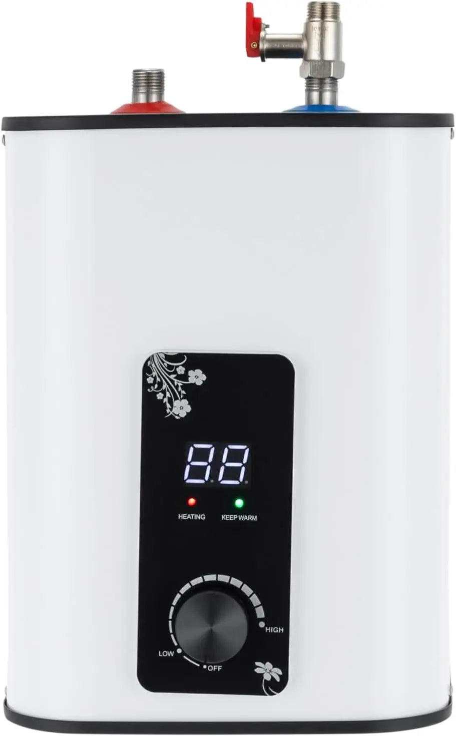 Chauffe-eau Sous Évier 8L,1500W Mini Chauffe Eau Instantané Electrique avec LED Affichage Numérique – 60 Hz, noir/gris