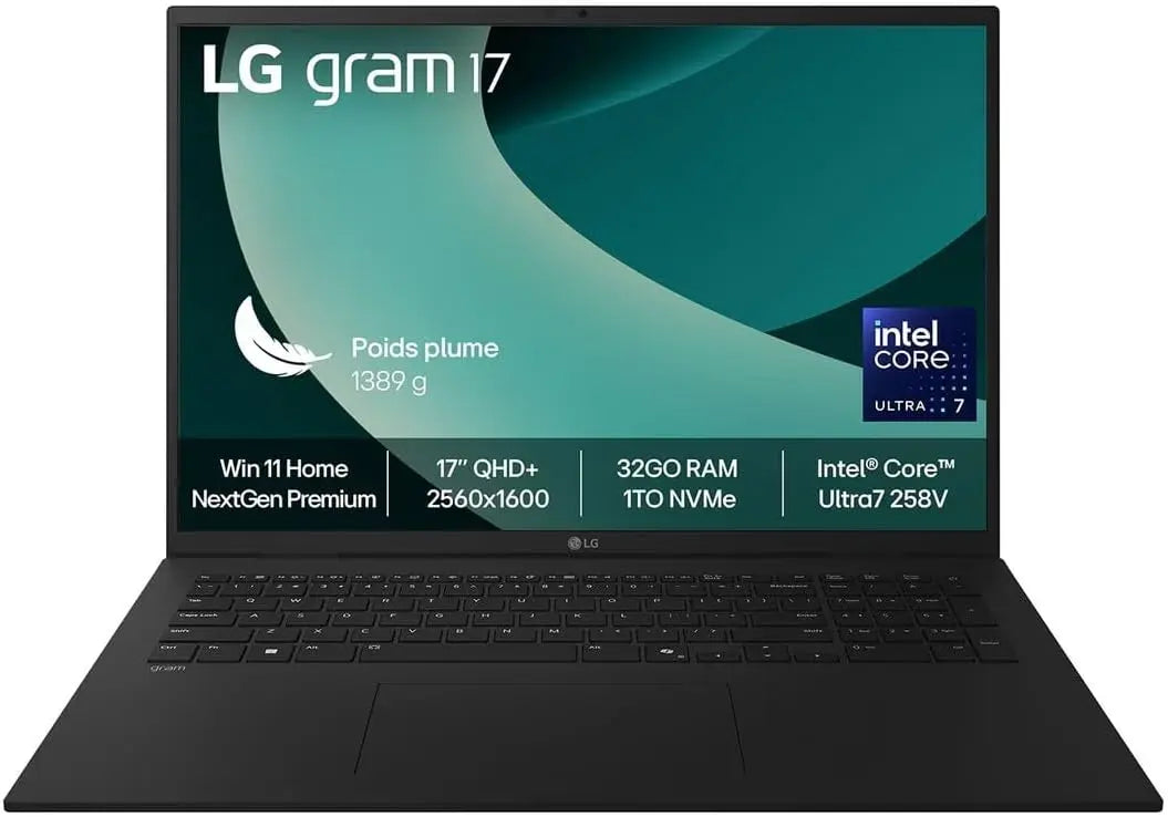 LG Gram PC portable 17' Copilot+ – Intel Core Ultra 7, 32 Go / 1 To, noir