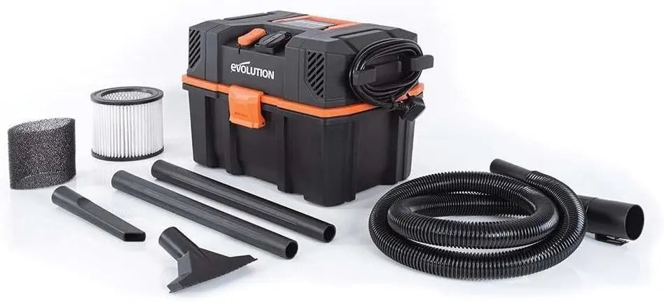 Evolution Power Tools Aspirateur Eau Et Poussière – R15VAC, 15 L / 8 L, gris/noir
