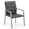 Chaise de jardin, en aluminium, coloris anthracite et graphite, pour la terrasse ou le jardin