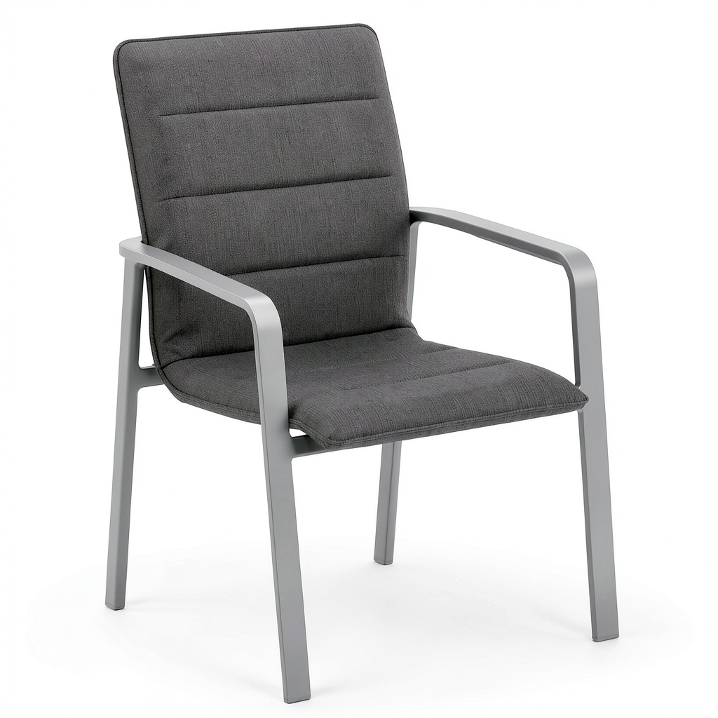 Chaise de jardin, en aluminium, coloris anthracite et graphite, pour la terrasse ou le jardin