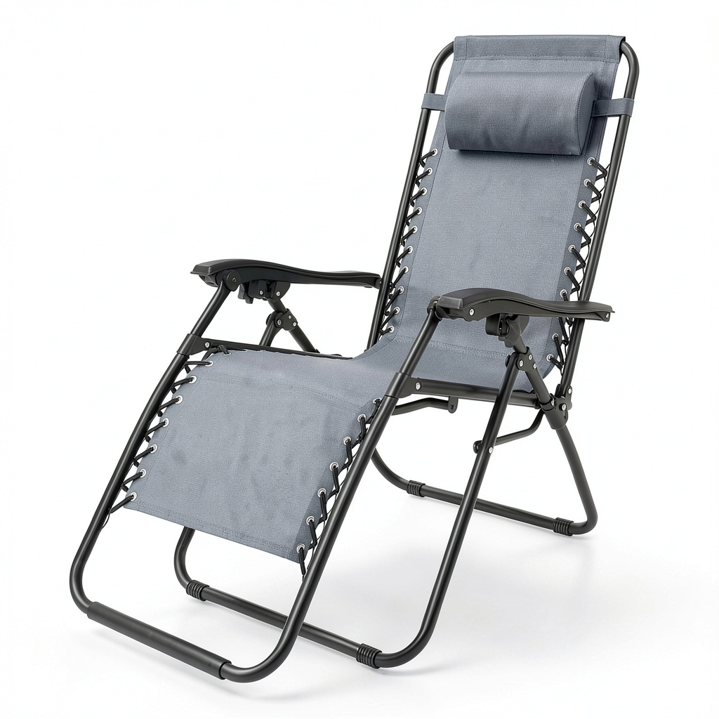 Chaise de jardin, coloris gris, pour la terrasse ou le jardin