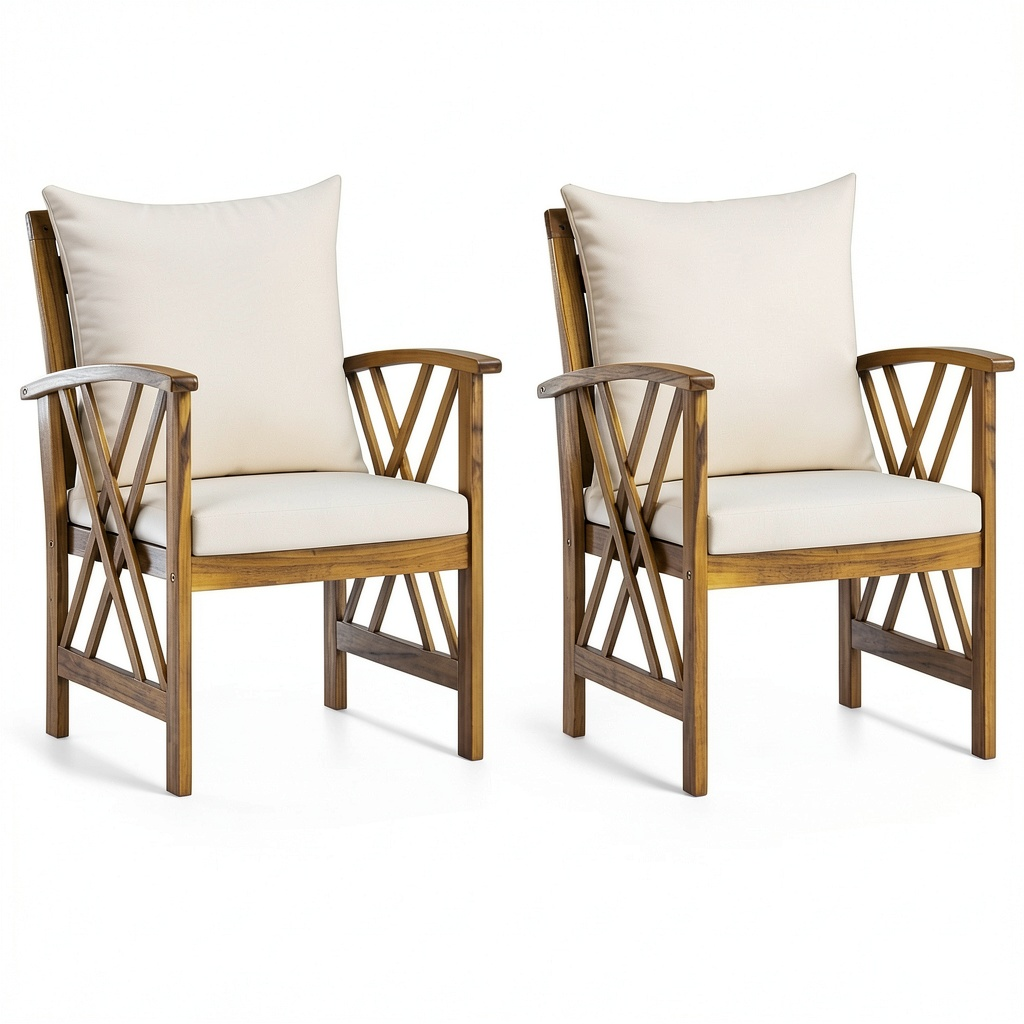Chaise de jardin, avec coussin, pour la terrasse ou le jardin