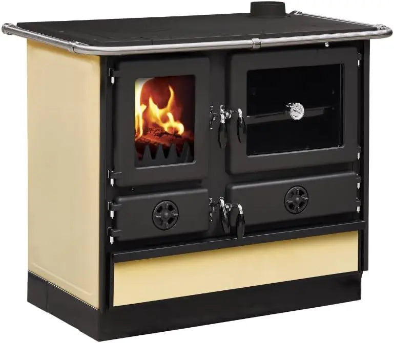 INTERSTOVES - Cuisinière à bois Magnum Thermo MBS en fonte – noir/gris/beige
