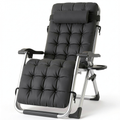 Chaise longue, inclinable, avec coussin, avec porte-gobelet, pour la terrasse ou le jardin