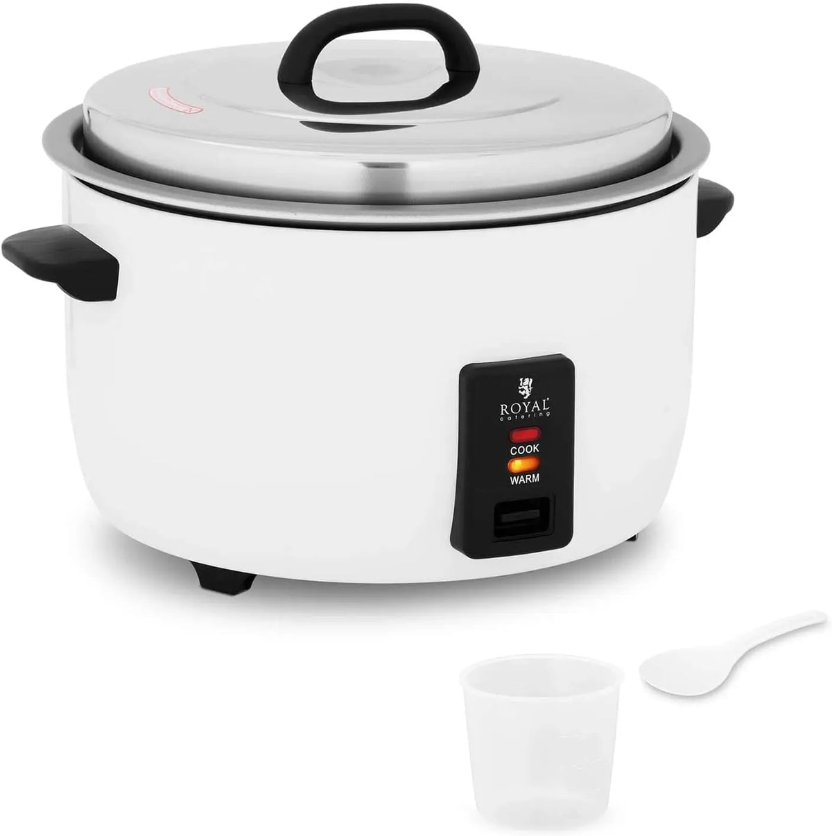 Royal Catering Cuiseur à Riz professionnel 2800 W 19 litres Boîtier Inox Cuve Aluminium Antiadhésive – argenté