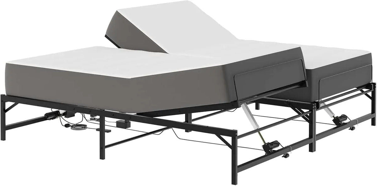 VidaXL Cadre de lit électrique réglable 160 x 200 cm – gris
