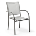 Chaise de jardin, en aluminium, coloris graphite, pour la terrasse ou le jardin