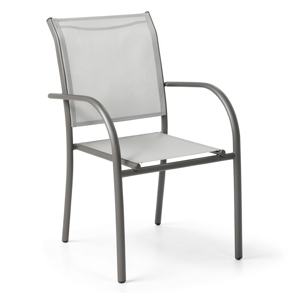 Chaise de jardin, en aluminium, coloris graphite, pour la terrasse ou le jardin