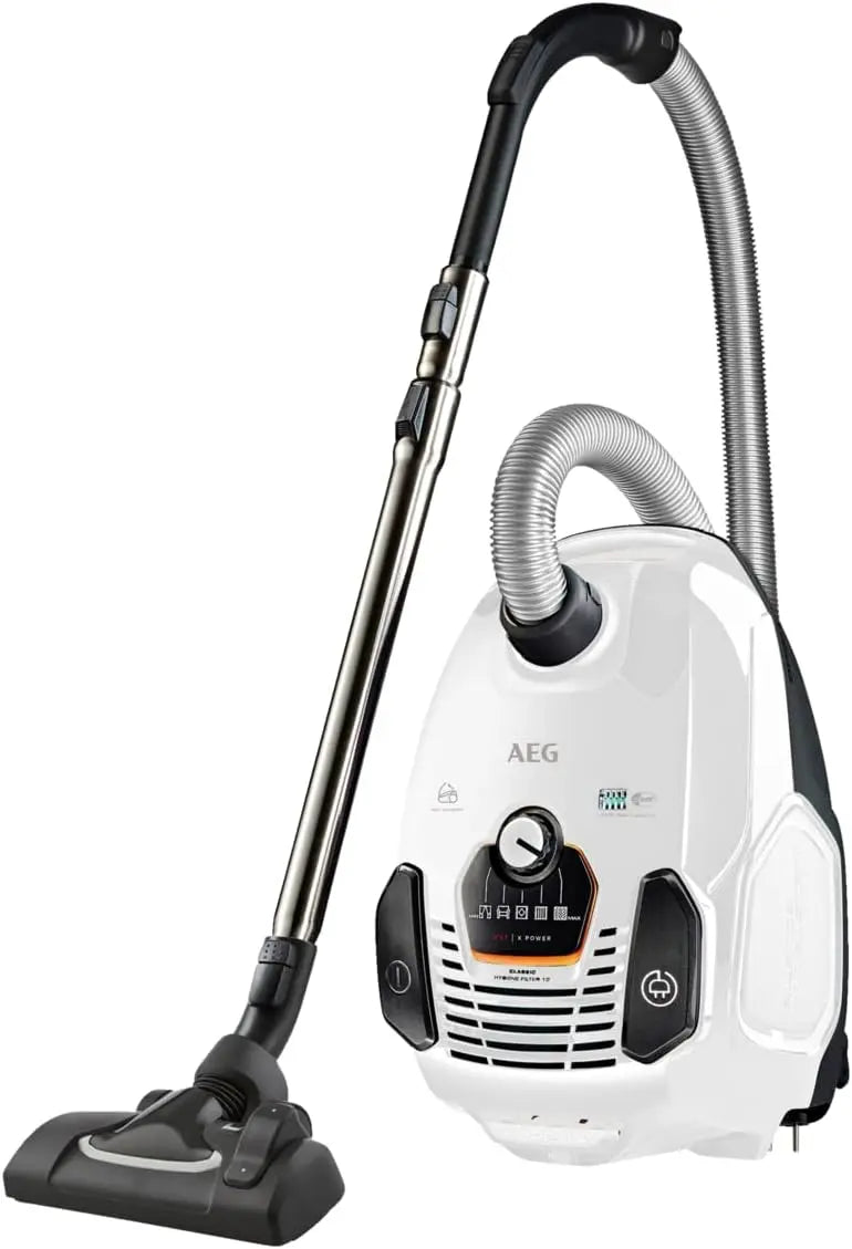 AEG VX7-2-IW-S Aspirateur avec Sac Roues Souples pivotantes à 360° Seulement 69 DB A avec Buses – 3,5 l
