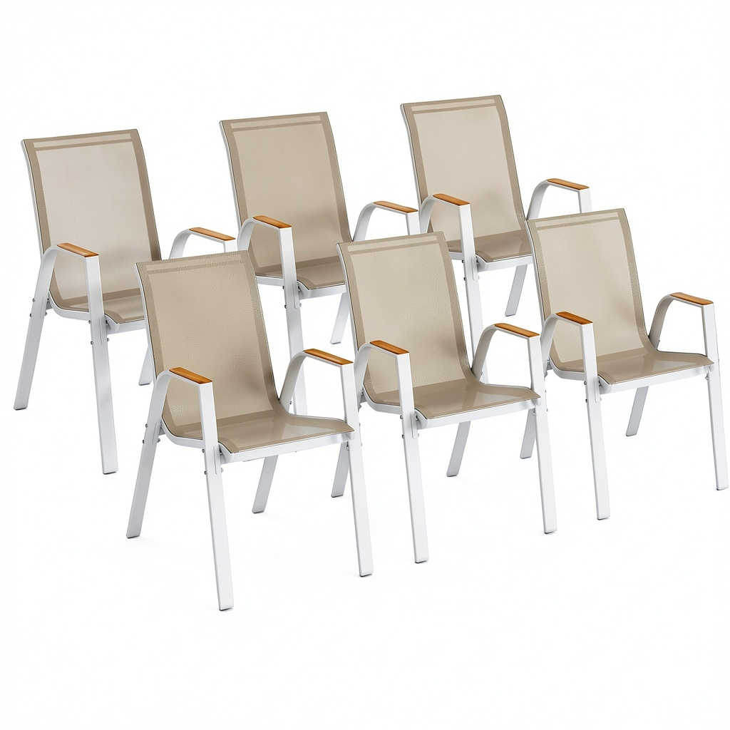 Chaise de jardin, en métal, coloris blanc, pour la terrasse ou le jardin
