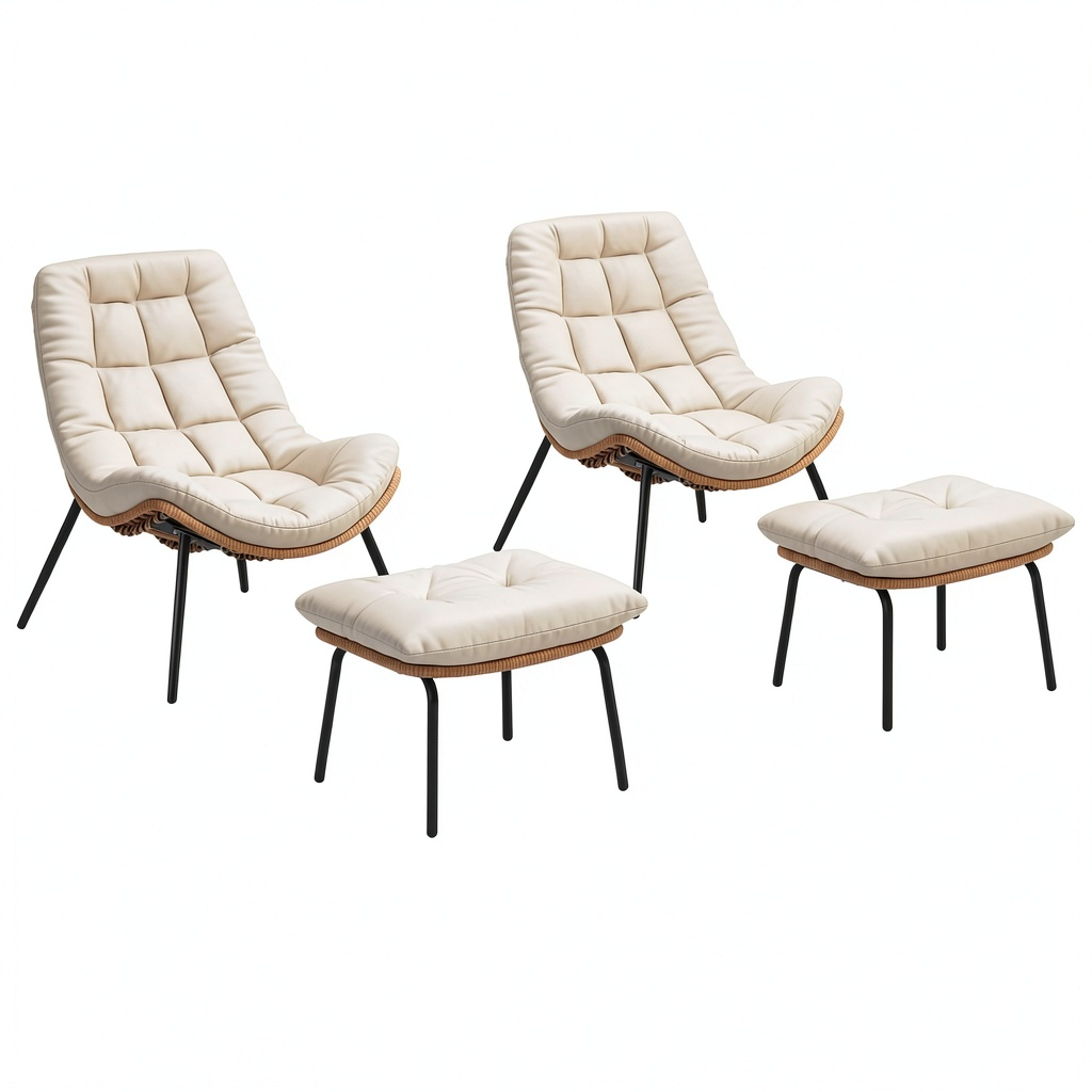 Chaise de jardin, avec coussin, en résine tressée, pour la terrasse ou le jardin