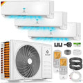 KESSER Climatisation Multisplit 3 appareils intérieurs – 5000 W / 7500 W, 840 m³/h / 260 m³/h, gris