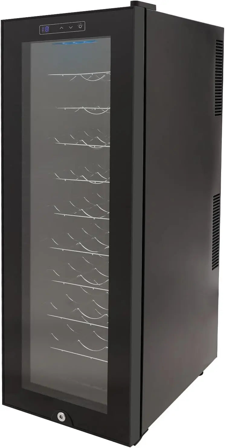 Réfrigérateur à vin autonome pour 30 bouteilles – 140 W, 90 l, 50,5 x 34,5 x 98,5 cm, gris/noir
