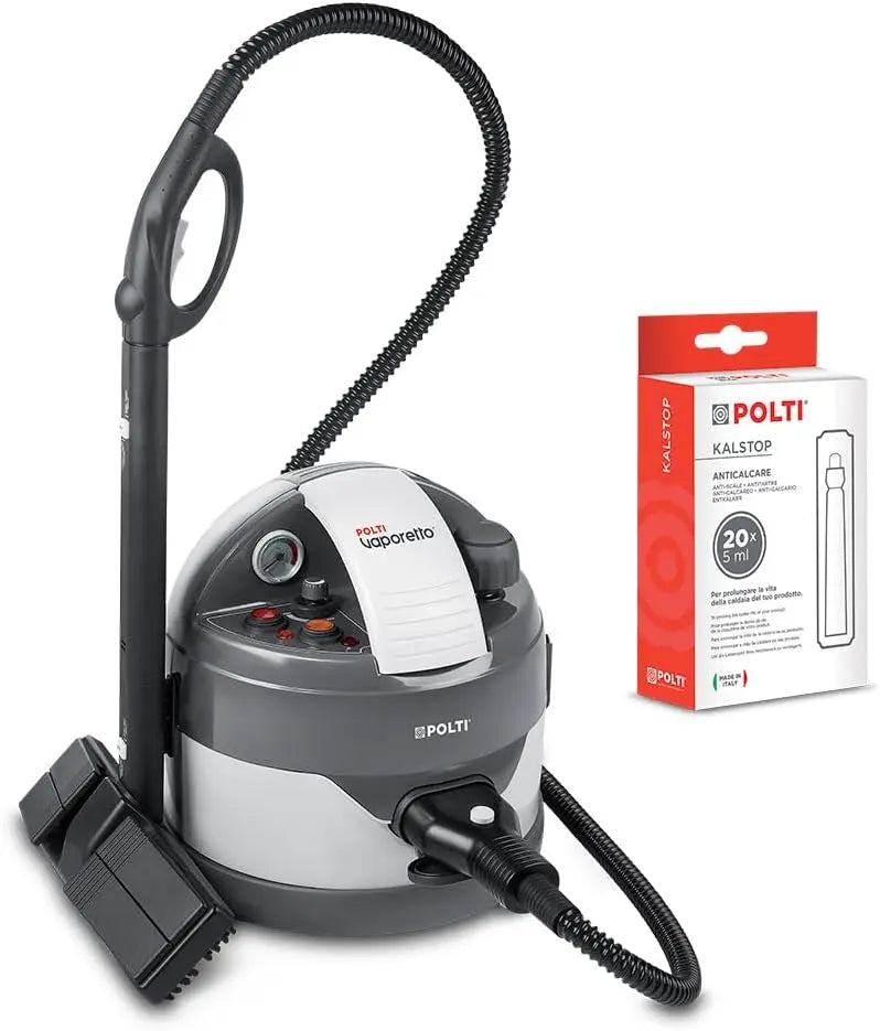 Polti Vaporetto Eco Pro 3.0 Kalstop avec 20 flacons Kalstop anti-calcaire – 2 litres, gris/noir