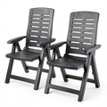Chaise de jardin, inclinable, coloris anthracite, pour la terrasse ou le jardin