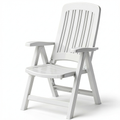 Chaise de jardin, inclinable, coloris blanc, pour la terrasse ou le jardin