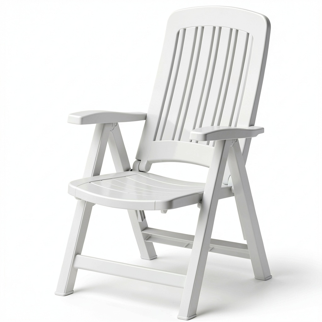 Chaise de jardin, inclinable, coloris blanc, pour la terrasse ou le jardin