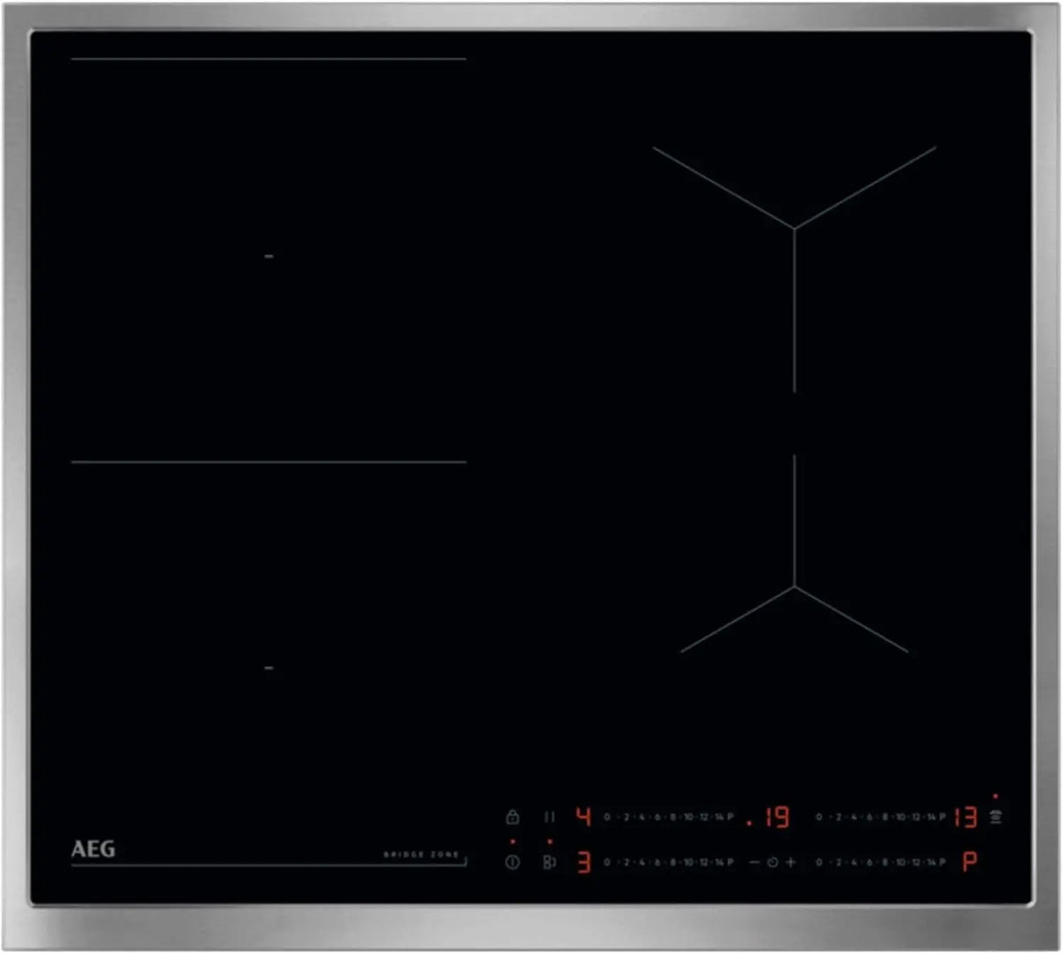 AEG Plaque à induction autonome 60 cm - Fabriquée en Allemagne - 4 zones flexibles avec pont combinaison – noir