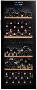 LA SOMMELIERE Cave de mise à température double zone SLS90DZ 91 Bouteilles – 152 kWh, noir/gris