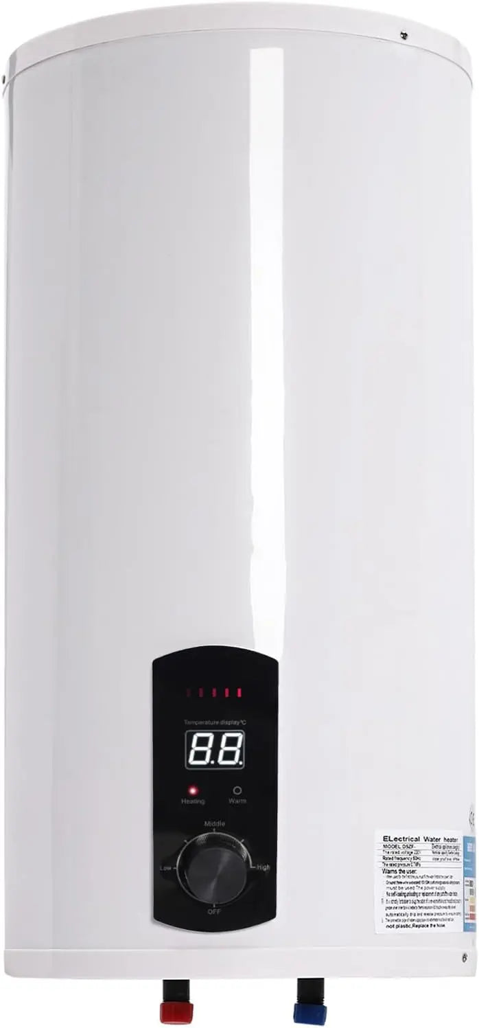 Chauffe eau instantané electrique 50L 2000W mural IPX4 écran LED vertical – 34 x 71 cm, 50 Hz, gris/noir