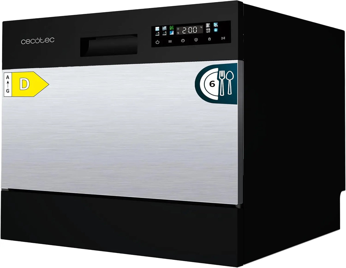 Cecotec Lave-vaisselle Compact Libre Installation 6 couverts Bolero Aguazero 2300 Inox.8 programmes – argenté