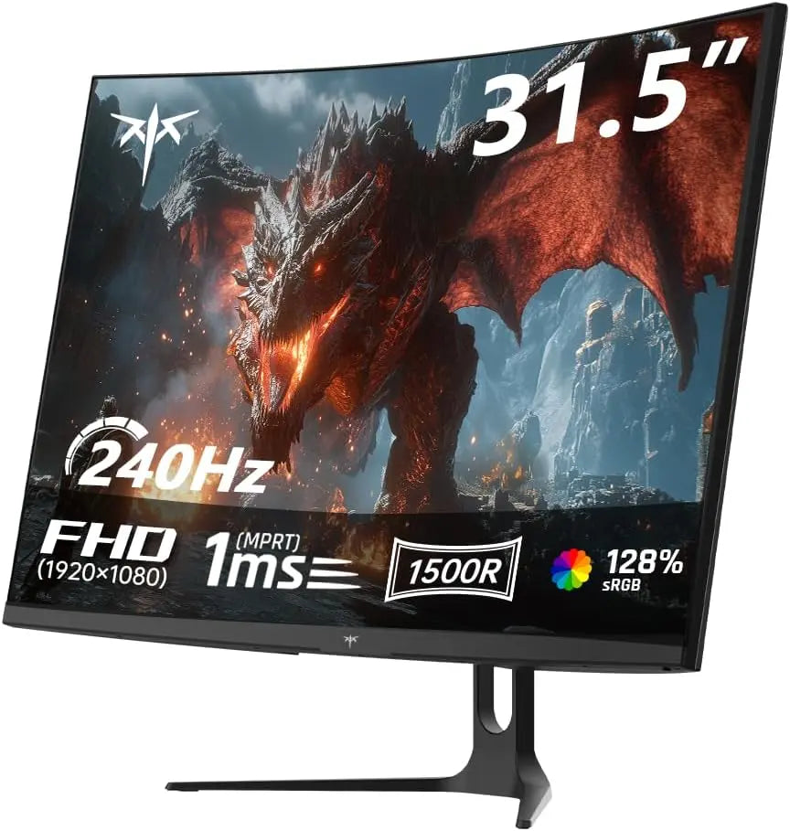 KTC Écran PC pour le jeu Incurvé 32 Pouces – HDR10, H32C5, 240 Hz / 280 Hz, noir