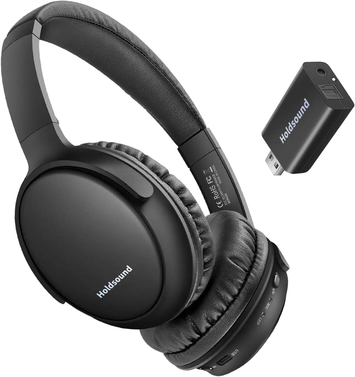 Holdsound Casque téléviseur Sans Fil pour Personnes Âgées – gris/noir